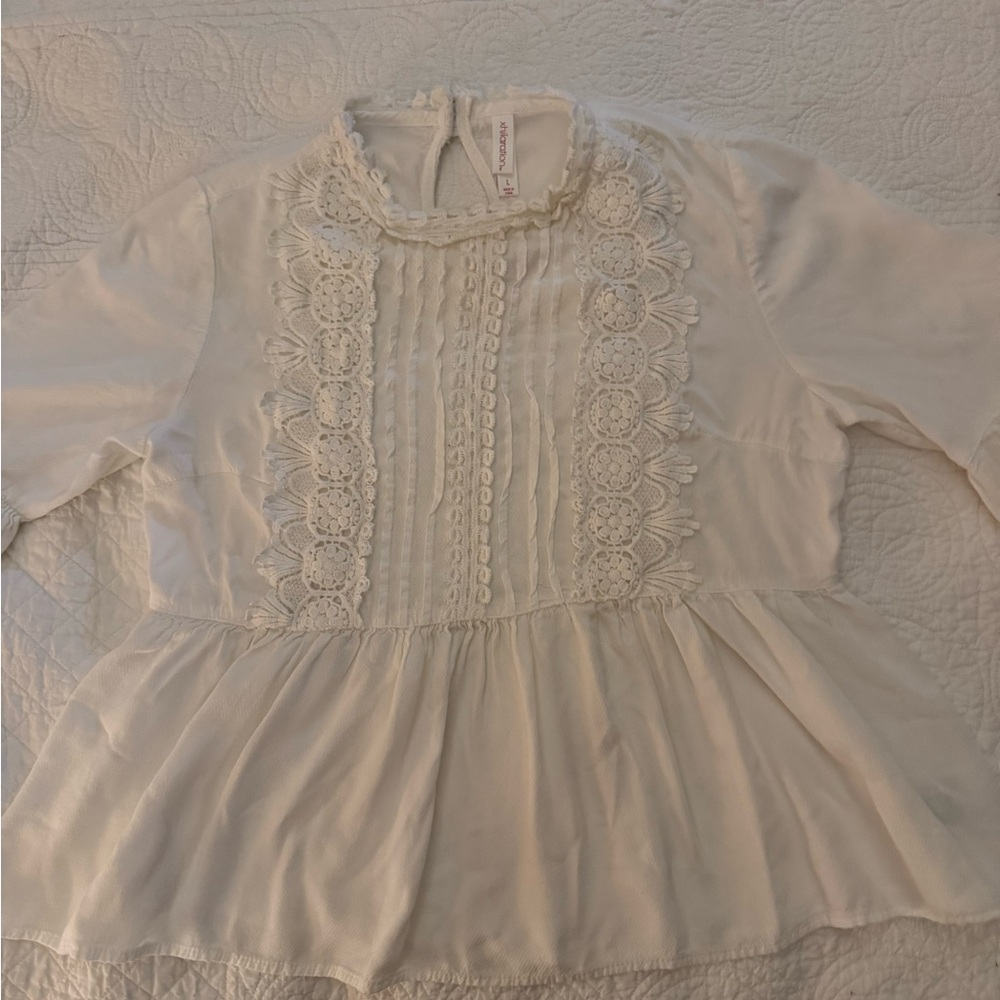 Xhilaration Boho Lacey Peplum Top